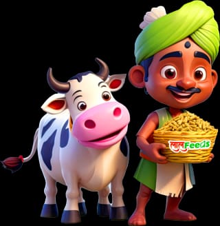 Indian farmer with cow